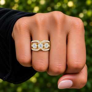 Anillo de Diamantes Cultivados en Laboratorio con Corte Redondo, Oro Sólido de 14K/18K, Diseño Floral, 0.75 CT, DEF VVS, Joyería Fina, Anillo de Compromiso, Venta al Por Mayor - Product Image 2