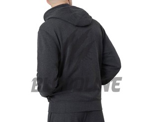 Chaleco con Capucha y Cremallera sin Mangas para Hombre, Color Sólido, Informal, de Felpa Francesa, Corte Regular, para Otoño - Product Image 4