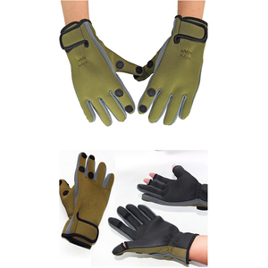 Insulated Fishing Gloves Half Finger Camouflage Green Synthetic Material Adjustable Wrist <b>Strap</b> Breathable Waterproof Unisex - Product Image 6