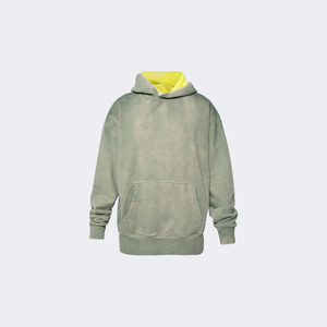 เสื้อฮู้ดดี้ลำลองผู้ชายสำหรับฤดูหนาว ล้างสีแบบแอซิด 100% ผ้าฝ้าย สไตล์ไฮสตรีท ขายส่งจากโรงงาน รับผลิตตามแบบ พร้อมสกรีนโลโก้ - Product Image 2
