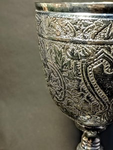 Gobelet personnalisé en laiton, calice de communion, coupe à vin argentée pour les rituels, les mariages, les occasions médiévales, le roi Arthur. - Product Image 5
