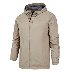 OEM Custom Wholesale Hooded Windbreaker <b>Jacket</b> <b>Men</b> High Quality <b>Thin</b> Winter Zip-Up Front Logo Eco-Friendly Silk Lining Windproof - Product Image 5