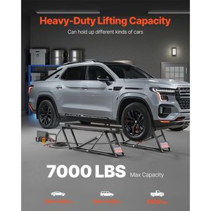 Sollevatore Auto da 7000 Libbre per Garage Domestico, Regolabile a 3 Livelli, Altezza di Sollevamento 75 cm, Blocco Automatico con Telecomando per Uso Domestico - Product Image 2