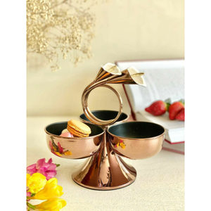 Ensemble de 3 bols de service en métal au design industriel en forme de feuille pour la maison, les hôtels, les fêtes, les fruits secs, les dattes, les noix, centre de table - Product Image 6