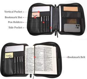 Wholesale Adimani Genuine Leather <b>Bible</b> Zipper <b>Case</b> Custom Logo Christian Book Cover Handmade Travel Pouch OEM Model - Product Image 3