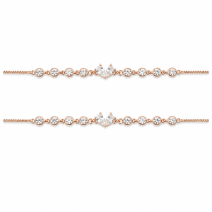 Chevillère en argent sterling 925 avec zircon cubique taille cœur pour femme, cadeau romantique pour mariage ou fête, bijou finition poli miroir - Product Image 3