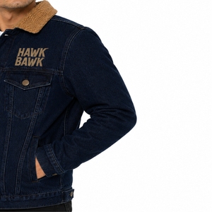 Chaqueta Vaquera Personalizada para Hombre con Cuello de Piel Sintética, Cierre de Botones, Estilo Casual, Corte Regular, para Otoño, Vestimenta Informal de Fin de Semana - Product Image 6