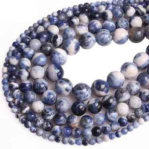 Cuentas Sueltas Redondas de Sodalita Azul Natural de Primera Calidad para la Fabricación de Joyas, Pulseras, Collares, Accesorios DIY - Product Image 1