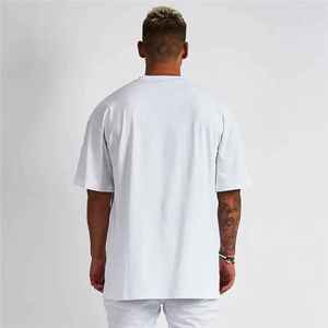 Custom High Quality Printing Oversized Drop Shoulder 100% Cotton Street Wear T-shirt for Men <b>Blank</b> Heavy <b>Weight</b> Knitted Solid - Product Image 3