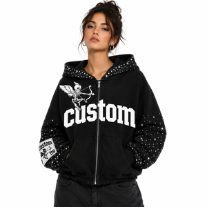 Prix d'usine – Sweat à capuche ample pour femme en molleton brossé – Fournisseur de vêtements en gros avec logo personnalisé - Product Image 3