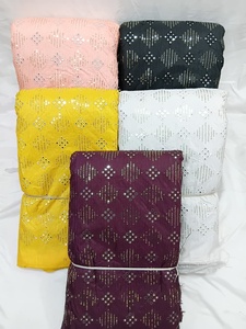 Sequins Work Embroidered <b>Fabric</b> Dress Material for Designer Apparel Bulk Wholesale OEM Export Worldwide Supply. - Product Image 4