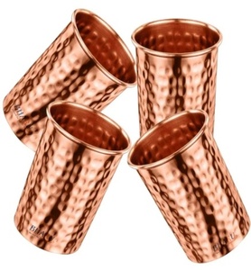 Bulk Copper Glass Tumbler Supplier Ayurvedic Drinking Water Cup Export Metal <b>Drinkware</b> Manufacturer India - Product Image 4