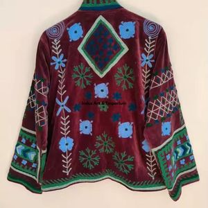 Indian Handmade Suzani Cotton <b>Jacket</b> Hand Embroidered <b>Short</b> <b>Jacket</b> Unisex Coat Handmade Suzani <b>Short</b> <b>Jacket</b> - Product Image 3