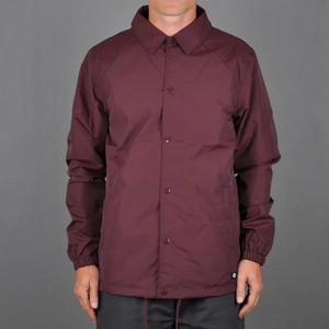 เสื้อแจ็คเก็ตกันลมสีเบอร์กันดีสำหรับผู้ชาย ทรงปกติ ปกเสื้อพับได้ โพลีเอสเตอร์ เสื้อคลุมลำลองสำหรับฤดูใบไม้ร่วง - Product Image 1