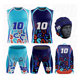 Uniformes de football américain 7v7 personnalisables pour adultes, sans manches, respirants, antibactériens, grandes tailles, sacs, manchons de bras, casque - Product Image 2