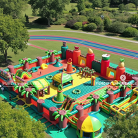 Structure gonflable commerciale d'extérieur en PVC certifiée EN14960, capacité 50 personnes, équipement de divertissement pour parc de loisirs et de saut