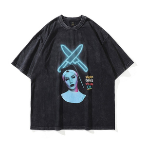 Camiseta de Manga Corta para Hombre, Estilo Vintage Lavado, con Estampado Retro de Doberman Americano, 100% Algodón, Diseño Animal, Tendencia de Verano - Product Image 4