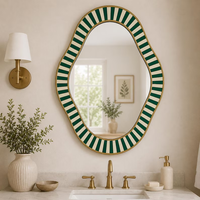 Miroir en os vert fait main, décoration murale moderne