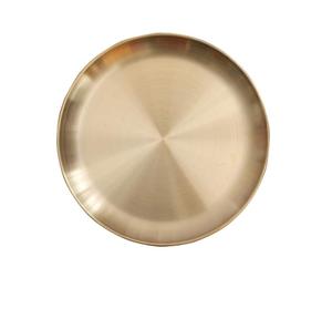 ถาดเสิร์ฟทรงกลมโลหะทองเหลืองตอกลายคุณภาพสูงสำหรับเคาน์เตอร์ครัว โรงแรม ร้านอาหาร - Product Image 1