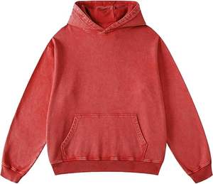 Sudadera con Capucha para Hombre, Estilo Urbano, Invierno, Lavado Ácido, Felpa Gruesa, Vintage, Desteñida, Mezcla de Poliéster y Algodón, Personalizable, Casual - Product Image 1