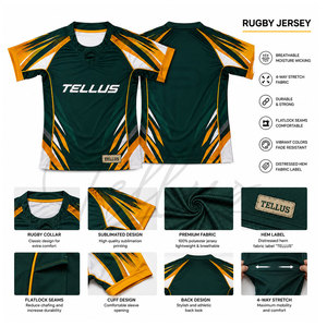 Maillot de rugby personnalisé, short et manches courtes, maillot de rugby personnalisé pour équipe, maillot de rugby de qualité supérieure - Product Image 5