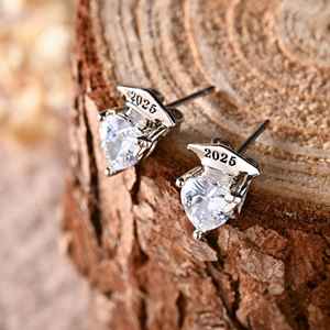 Pendientes de Graduación BOJ 01 con Piedra de Nacimiento Personalizada y Birrete de Graduación, Impresionantes, a Bajo Precio, en Oferta - Product Image 3