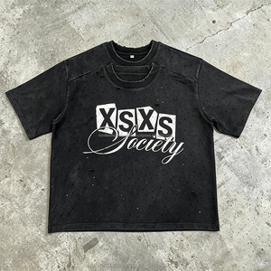 เสื้อยืดคอกลมแขนสั้นผู้ชาย Broken Wishes ทรงปกติ ผ้าฝ้ายเจอร์ซีย์ถัก 100% สไตล์ลำลองแนวสตรีท พิมพ์ลายตัวอักษร - Product Image 5