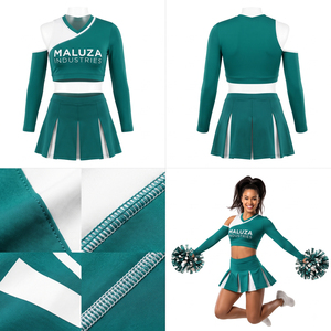 Tenue de cheerleading personnalisée pour adultes MALUZA INDUSTRIES, motif sublimé, hauts et jupes avec strass, costume de cheerleader - Product Image 5