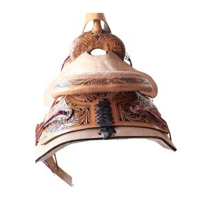 Selle d'équitation Western Rider's Trust fabriquée à la main sur mesure 100% cuir de buffle avec sculpture florale et siège en cuir brut - Product Image 3