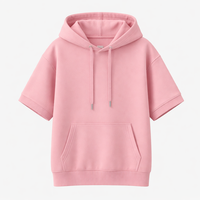 Nouveau sweat à capuche unisexe tendance personnalisé à manches courtes en molleton, coton doux de qualité supérieure, streetwear décontracté, mode été/hiver, séchage rapide pour hommes