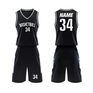 Conjunto de Uniforme de Baloncesto Amarillo sin Mangas con Cuello en V de Secado Rápido con Número 34 y Personalización de Nombre para Adultos - Product Image 4