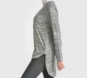 Servicios OEM, Camisetas de Manga Larga con Cuello Redondo de Alta Calidad, Ropa Deportiva Informal para Mujer, Camisetas Modestas para Mujer, Camisetas Largas - Product Image 4