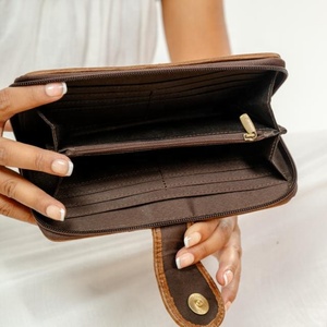 Nuevo estilo occidental, embrague de cuero con herramientas aztecas, Real hecho a mano, herramientas marrones Vintage, diseño único de baraja de tarjetas, billetera de cuero - Product Image 6