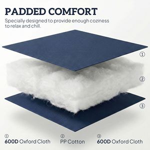 Set of 2 Dark Blue Folding Patio <b>Chairs</b> <b>Padded</b> High Back Lawn Camping Armchairs with 600D Oxford Fabric - Product Image 4