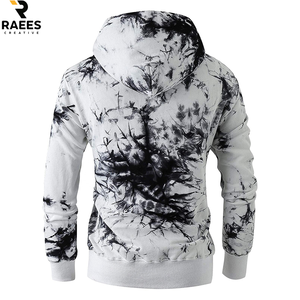 Sweat-shirts thermiques tie-dye pour hommes, design personnalisé, vêtements d'hiver élégants, vente en gros, tissu polaire doux, 100% coton - Product Image 2