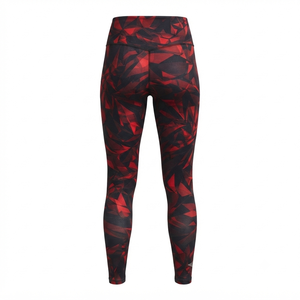 Leggings taille haute à imprimé géométrique, longueur intégrale, pour femme, vêtements de sport, motif rouge et noir, tricoté en Spandex et Polyester - Product Image 3