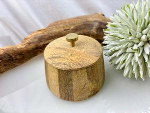Caja de Almacenamiento Redonda de Madera Maciza Hecha a Mano, Caja Decorativa de Madera Pulida para Decoración del Hogar - Product Image 2