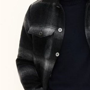 Hot Selling Men Shacket Front <b>Covered</b> <b>Button</b> Closure Relaxed Fit Soft Fabric Long Sleeve Windproof Fashion Outerwear for Winters - Product Image 3