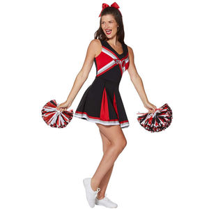 Costume de pom-pom girl noir et blanc OUTFITIZE INTERNATIONAL avec haut court imprimé Slay et jupe plissée 100% polyester taille adulte - Product Image 4