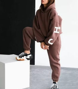 Ensemble de survêtement délavé à l'acide pour femme, sweat à capuche et pantalon de jogging, tenue de sport décontractée deux pièces - Product Image 2