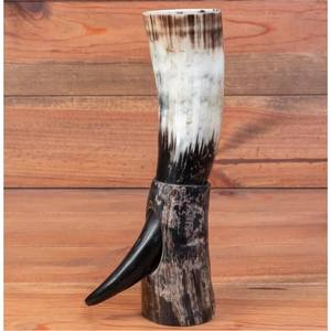 Authentic Viking Drinking Horn Mug with Horn <b>Stand</b> | Handcrafted Natural Ox Horn Cup for Beer Ale Wine Food Grade Medieval Gift - Product Image 5