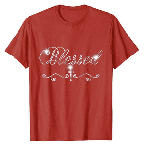 เสื้อยืดผู้หญิงพลอยเทียมติดโลโก้แบบกำหนดเองใหม่ - Product Image 3