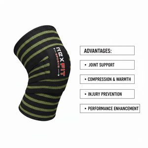 Bandages de compression élastiques Rexfit Sports pour le powerlifting, soutien du genou pour la musculation et l'entraînement - Product Image 4