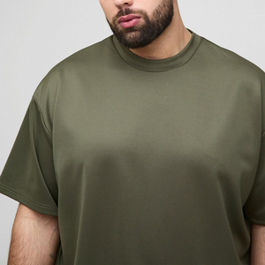Men Summer Two-Piece Set Olive Green Crew Neck T-Shirt & <b>Shorts</b> Quick Dry Knitted <b>Polyester</b> Casual Wear Customizable Summer set - Product Image 6