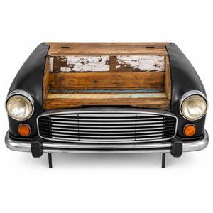 Canapé moderne en forme de capot de voiture rouge avec assise en cuir PU noir, pieds en bois massif, mobilier de salon inspiré de l'automobile rétro, unique - Product Image 6