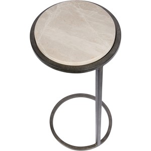 Modern Round <b>Marble</b> <b>Top</b> <b>Side</b> <b>Table</b> With Iron Frame Living Room Furniture - Product Image 2