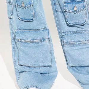 Fabricante Mayorista de Pantalones Vaqueros de Mezclilla para Mujer, Estilo Cargo, Pantalones Vaqueros de Mezclilla de Alta Calidad para Mujer con Etiqueta Personalizada - Product Image 4