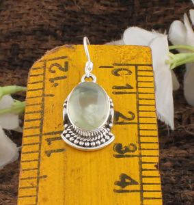 Pendientes de Prehnita Natural, Plata de Ley 925, Pendientes de Piedra Preciosa, Joyería de Prehnita Genuina, Fabricante Mayorista - Product Image 4