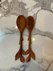 Vietnam Unique Scoop Leaf Wooden Spoon Natural Wooden Material for Spice Sugar Scoop Cooking Serving <b>Table</b> Decor - Product Image 3