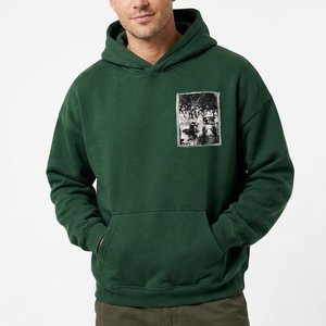 Novedades: Sudadera con Capucha Verde para Hombre, con Logotipo Personalizado, Bolsillo Frontal, Estampado, Informal, de Felpa, Algodón, para Otoño, Corte Regular - Product Image 1